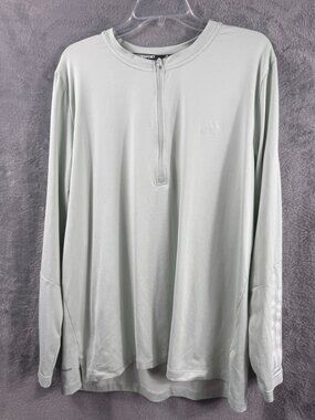 Adidas Mens Aeroready Long Sleeve 1/4 Zip Pullover Shirt Mint Green XL